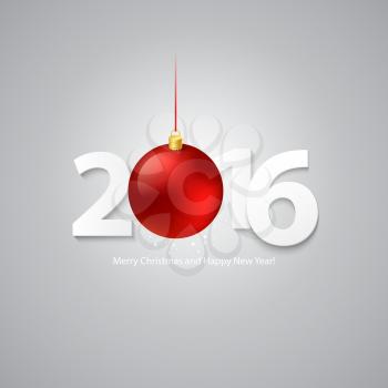 2016 Merry Chrstmas and Happy New Year Background. Vector illustration EPS 10