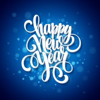 New Year greeting card. Blurred background. Vector illustration EPS 10