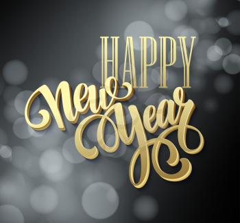 Happy New Year background with a gold lettering design. Vector illustration EPS 10
