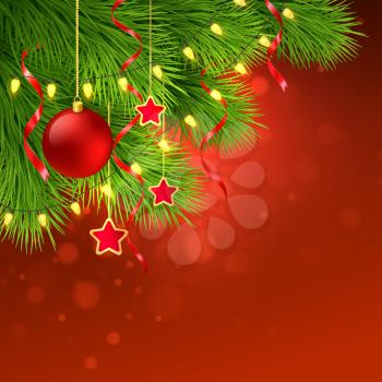 Christmas tree decoration background. Vector illustration EPS10