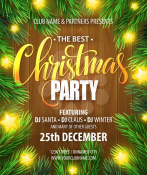 Christmas Party poster design template. Vector illustration EPS10