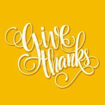Happy Thanksgiving lettering. Vector background. EPS 10