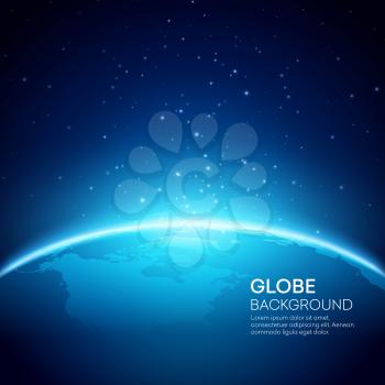 Blue globe earth background. Vector illustration EPS 10
