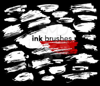 Detail ink brush paint stroke. Vector illustration EPS10