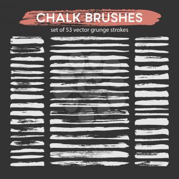 Big set of chalk brushes. Vector illustration EPS10
