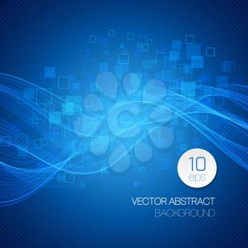 Blue abstract wave background. Vector illustration EPS10