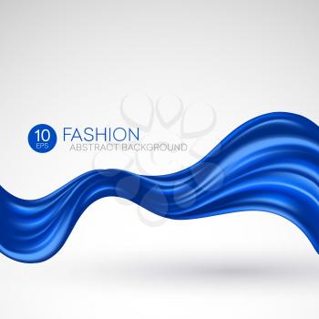Blue flying silk fabric. Fashion background. Vector illustration EPS10