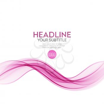 Transparent soft lines on white background. Magenta color. Vector smooth pink abstract waves EPS10