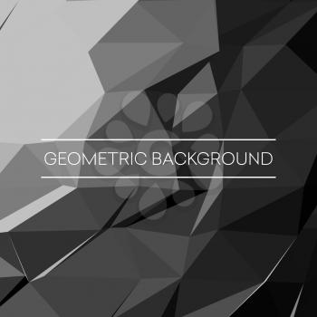 Geometric pattern, triangles vector background in black and gray tones. Vector illustration EPS10