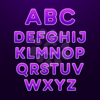 Neon Light Alphabet Font. Vector illustration EPS10