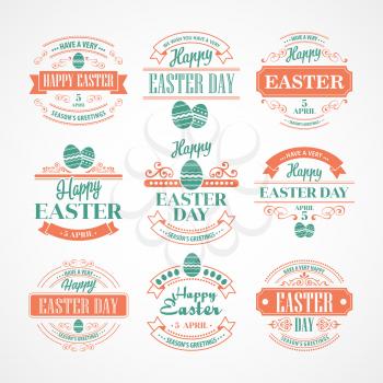 Set Easter Holiday typography. Vector illustration EPS 10