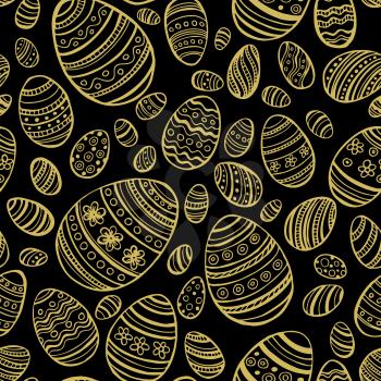 Vector gold easter eggs pattern. Vector illustration EPS10