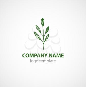 Template for a logo with green leaf. Vector illustration EPS10
