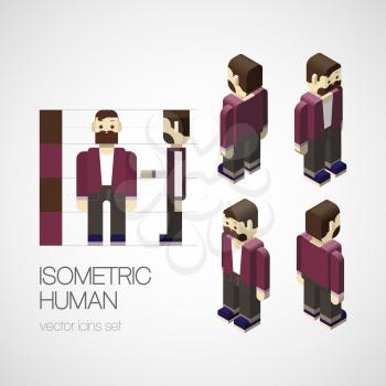 Vector isometric human set. Vector illustration EPS 10