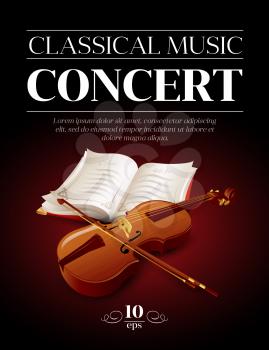 Poster of a classical music concert. Vector illustration