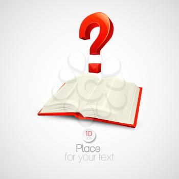 The book with a question mark. Vector illustration