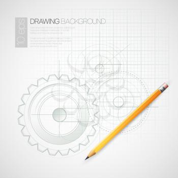 Background Drawing with Pencil. Vector illustration EPS 10