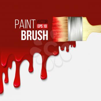 Paintbrushes with dripping paint. Vector illustration EPS 10