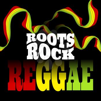 Roots Rock Reggae music design. Vector illustration EPS 10