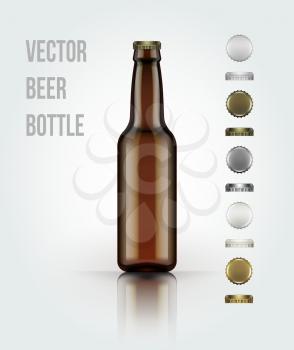 Blank glass beer bottle for new design. Vector illustration EPS 10
