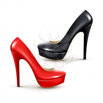 Women fashion shoes. Vector detailed realistic illustration EPS10
