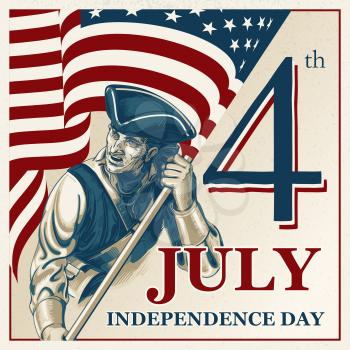 Independence Day - Fourth of July Vector vintage illustration EPS10