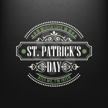 Chalk typographic design for St. Patrick Day. Vector illustration EPS10
