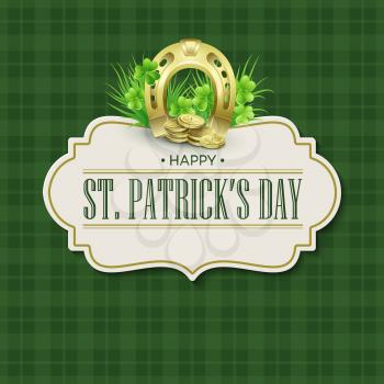 St. Patricks Day vintage holiday badge design. Vector illustration EPS10