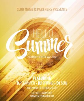 Summer party. Template poster. Vector illustration EPS 10
