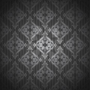 Damask pattern Seamless vintage background. Vector illustration. 