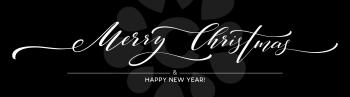 Merry Christmas hand lettering isolated. Vector illustration EPS10