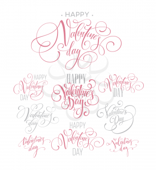 Valentines Day and Love lettering collection. Vector illustration EPS10