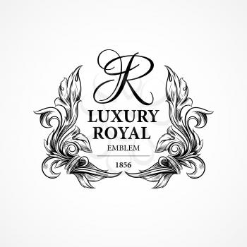 Luxury decorative ornament floral design logo. Vector illustration EPS10