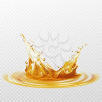 Beer foam splash of white and yellow color on a transparent background. Vector illustration EPS10