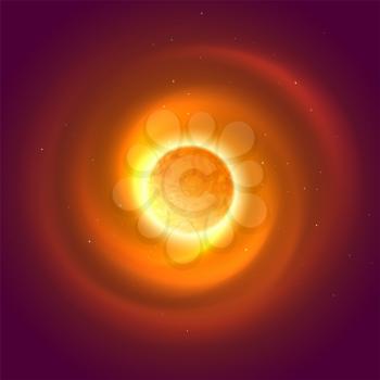 Sun and Space glow background. Vector illustration EPS10