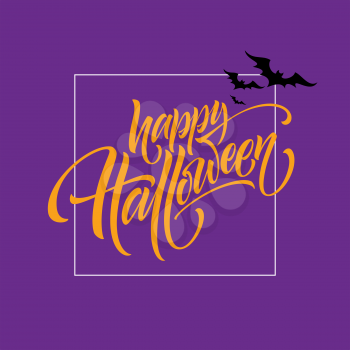 Happy halloween. Hand drawn creative calligraphy and brush pen lettering. Vector illustration EPS10