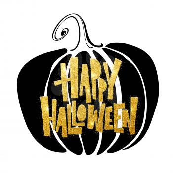 Happy Halloween lettering. Holiday calligraphy for banner, poster, greeting card, party invitation. Vector illustration EPS10