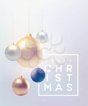 Christmas background with baubles and place for text. Vector Illustration EPS10