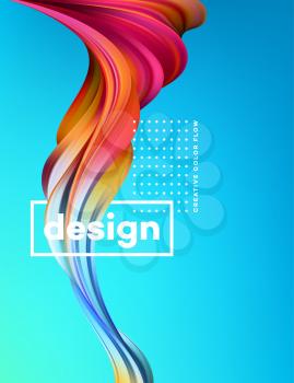 Modern colorful flow poster. Wave Liquid shape in blue color background. Art design for your design project. Vector illustration EPS10