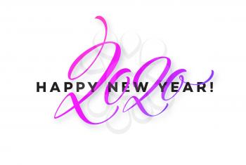 Happy New Year 2020. Lettering greeting inscription. Vector illustration EPS10
