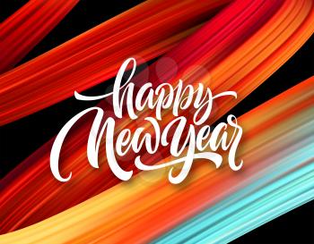 Happy New Year. Lettering greeting inscription. Vector illustration EPS10
