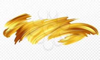 Background of a gold brushstroke oil or acrylic paint design element for presentations, flyers, leaflets, postcards and posters. Vector illustration EPS10