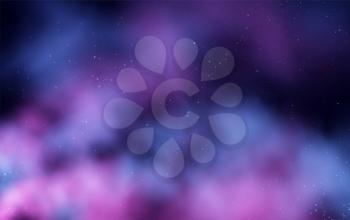 Realistic colored blue, purple and pink smoke on a black background. Vector illustration EPS10