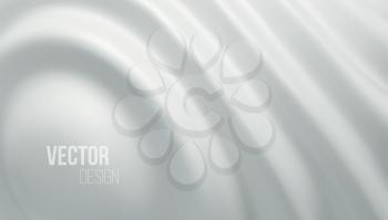 White shiny liquid waves 3d realistic background. Vector illustration EPS10