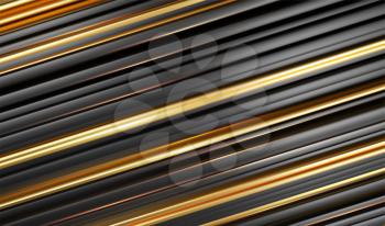 Gold black line 3d modern style background. Striped Abstract minimal geometry concept. Vector illustration EPS10