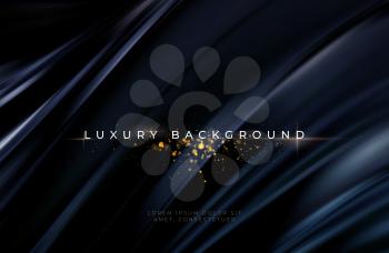 Black silk flowing wave luxury trendy background. Background for presentation, brochure, booklet, poster. Vector illustration EPS10