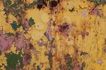 Rusty, colorful ,old ,vintage background.red, blue, yellow, green paint.