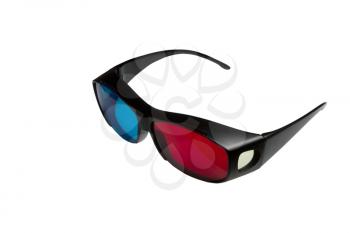 3D stereo glasses on a white background anaglyph