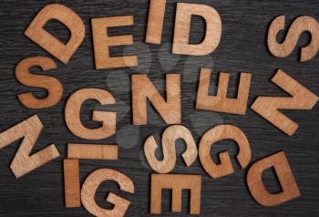 wooden letters forming word Design