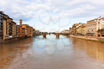 Florence, Italy. River Arno and famous bridge  (Firenze, Toscana).